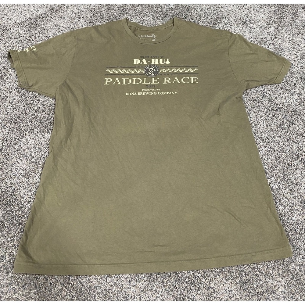 Da Hui T-Shirt 39th Annual Paddle Race 2017 Kona Brewing Olive Green XXL